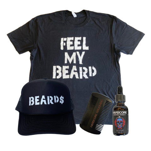Hardcore Grooming- Hat, Shirt, Beard Oil, and Comb