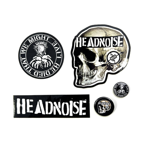 HEADNOISE- Stickers + Buttons